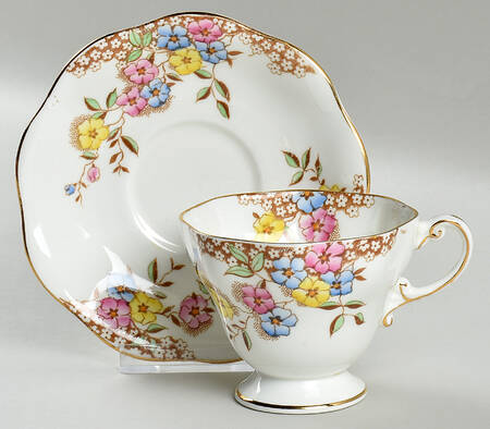 3702 Flat Cup & Saucer Set by Foley
