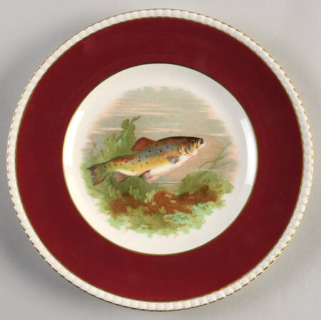 FON85 Burgundy Luncheon Plate