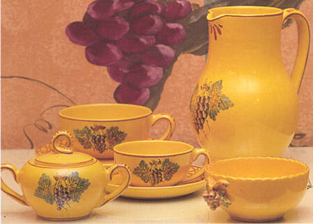 Raisins Polychrome Sugar Bowl & Lid