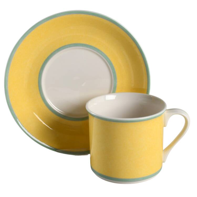 Correlations Yellow Flat Cup & Saucer Set