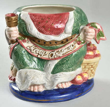 Christmas Carol Biscuit Barrel No Lid