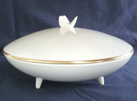 Contours (Gold Trim) Candy Dish & Lid