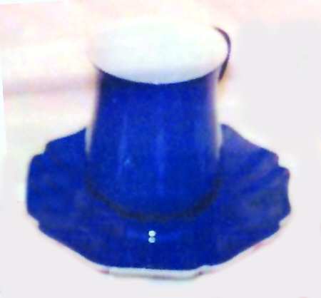 Solid Color Blue Octagonal Footed Cup & Saucer Set