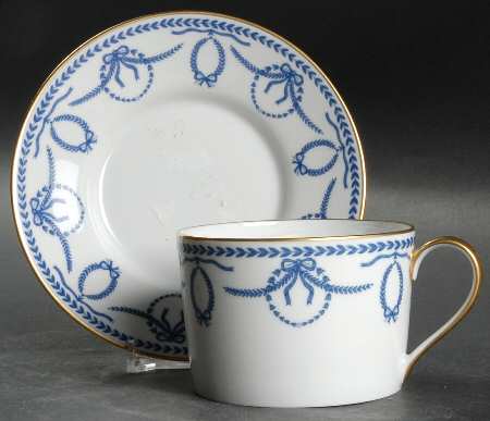Cheverny Blue Flat Cup & Saucer Set