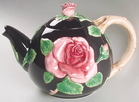 Midnight Rose (Pink Rose) Teapot & Lid