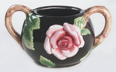 Midnight Rose (Pink Rose) Sugar Bowl No Lid