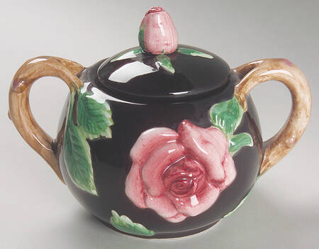 Midnight Rose (Pink Rose) Sugar Bowl & Lid