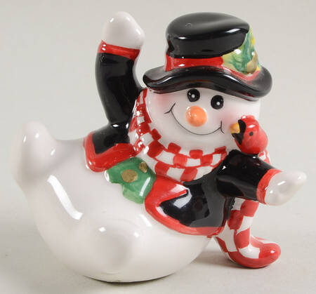 Holly Jolly Snowman Sitting Tumbling Snowman Figurine