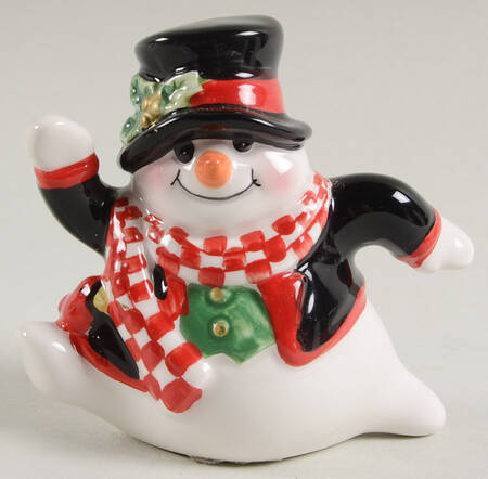 Holly Jolly Snowman Running Tumbling Snowman Figurine