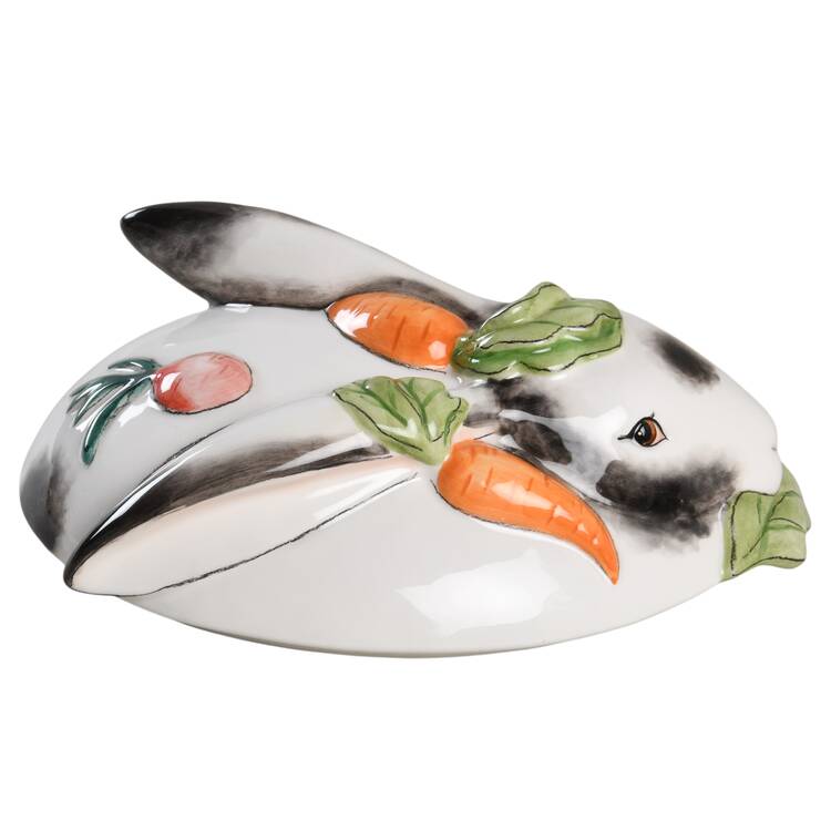 Spotted Rabbit Lid for Oval Box