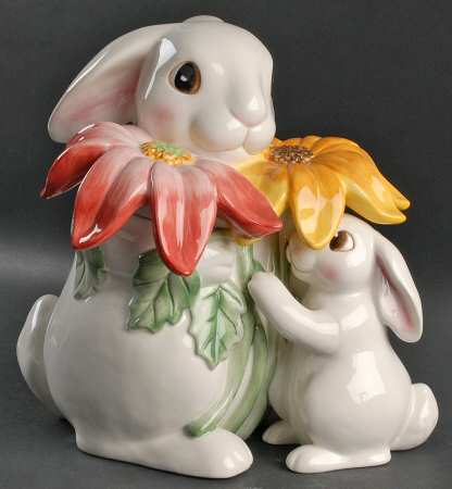 Bunny Blooms Cookie Jar & Lid