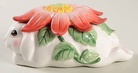 Bunny Blooms Oval Box & Lid