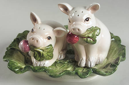 French Market (3 Pc) Salt & Pepper Tray Set