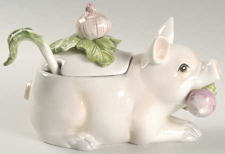 French Market Condiment Jar & Lid w/Spoon