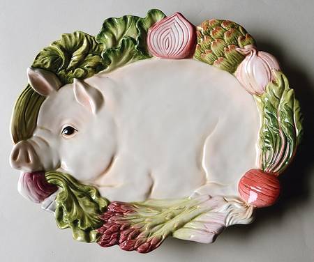 French Market Figural Canape Plate