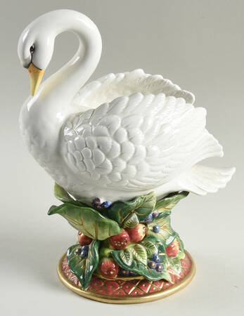 Holiday Swan 8" Tall Sculpted Candlestick