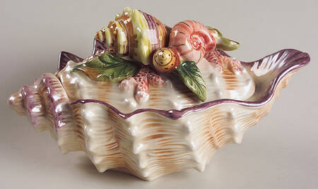Oceana (Multicolor Shells) Condiment Dish & Lid by Fitz & Floyd