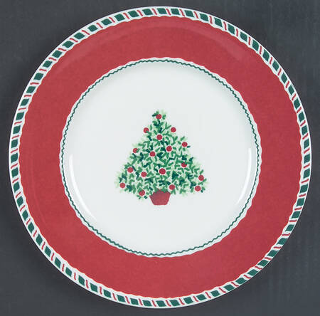 Yuletide Holiday Red Salad Plate