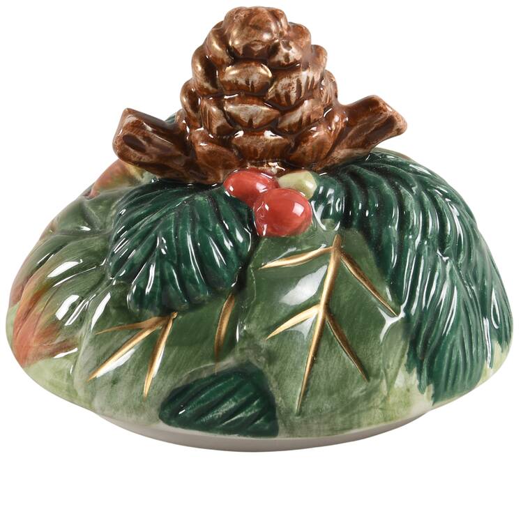 Christmas Lodge Lid for Sugar Bowl
