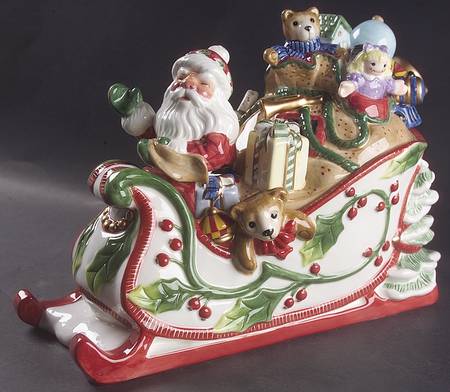 Santa's Flight Cookie Jar & Lid