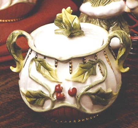 Santa's Flight Sugar Bowl & Lid