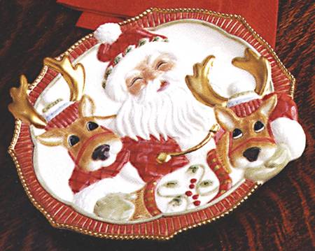 Santa's Flight Canape Plate