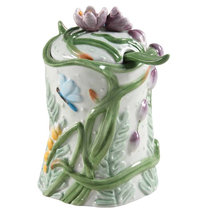 Floral Swan Sugar Bowl & Lid
