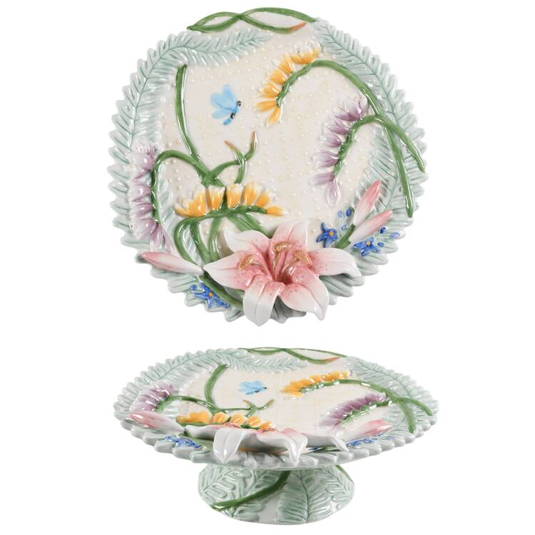 Floral Swan Compote