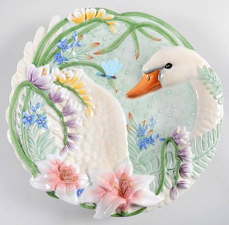 Floral Swan Canape Plate
