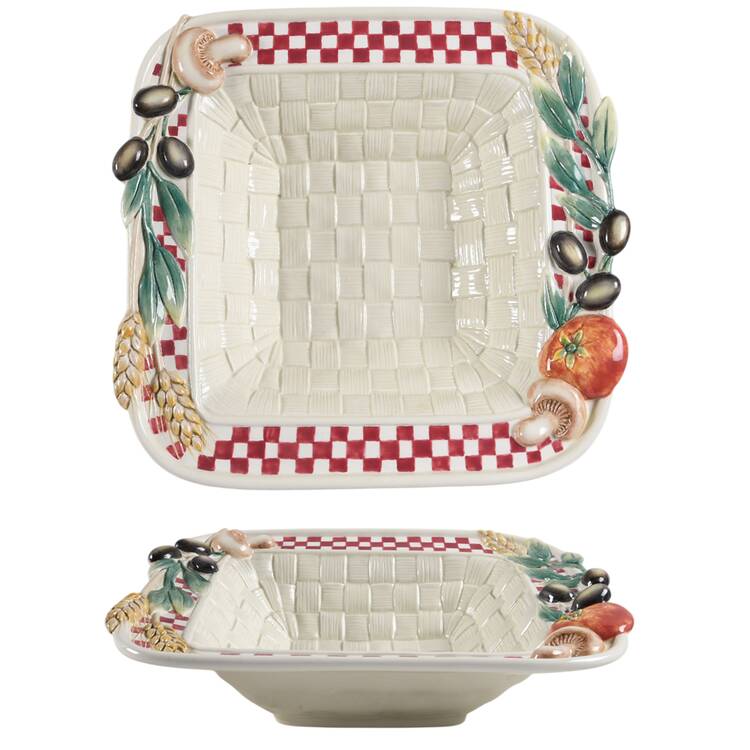 Papa Paisano 12" Square Vegetable Bowl