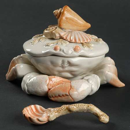 Seascape Butter Server with Lid & Spoon