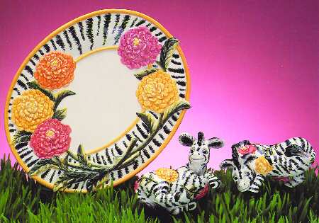 Zebra & Zennias Canape Plate