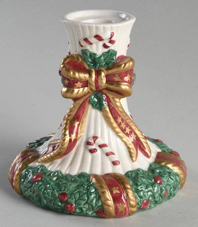 Santa with Wreath Small Candlestick