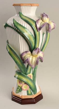 Egret & Wildflowers 14" Vase