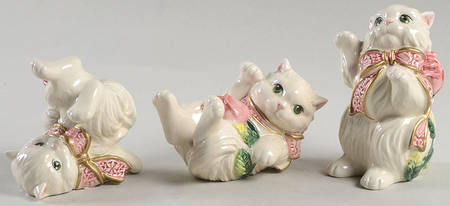 Kittens & Roses Tumbling Kitten Figurine - Set of 3