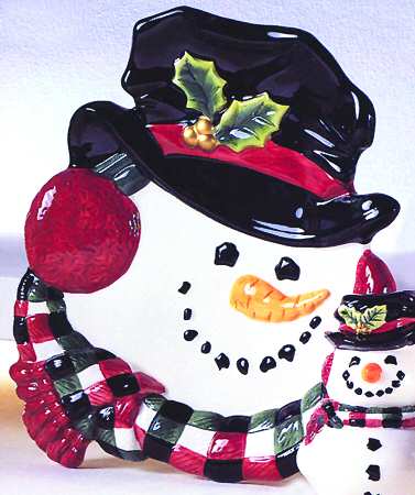 Snowman Canape Plate