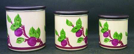 Apple (China,  Apple Backstamp) (6 Piece) Metal Canister Set