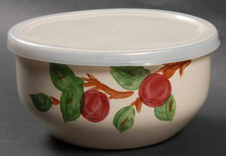Apple (China,  Apple Backstamp) Bowl-Metal 5 3/4" with Plastic Lid