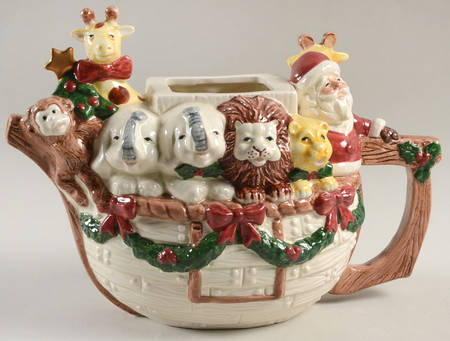 Noah's Ark Santa Figural Teapot No Lid