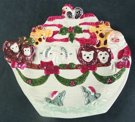Noah's Ark Santa Canape Plate