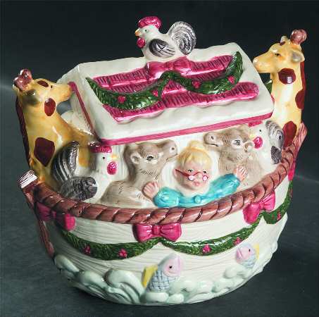 Noah's Ark Santa Cookie Jar & Lid