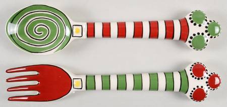 Simply Christmas 2 Piece Salad Set, Solid Piece
