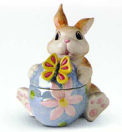 Painting Easter Eggs Figural Trinket Box & Lid