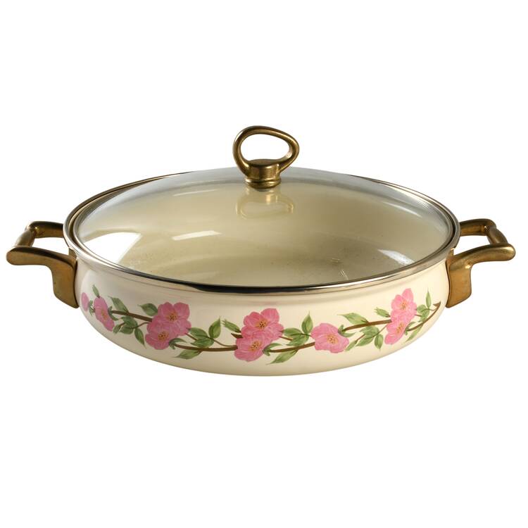Desert Rose (China) 2.5 Qt Metal 2 Handled Server & Lid