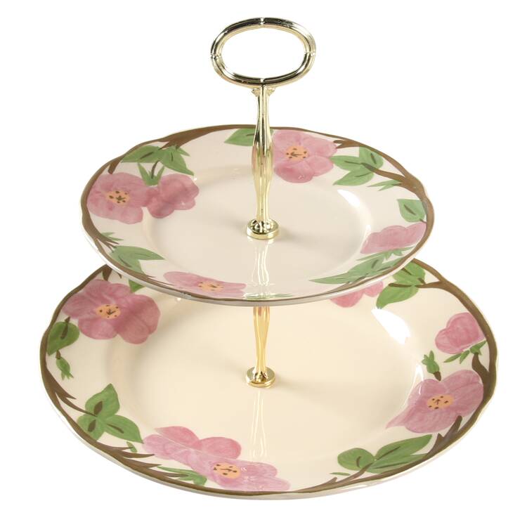 Desert Rose (China) 6 5/8"-10"  2 Tiered Serving Tray (Dp, Sp) HC