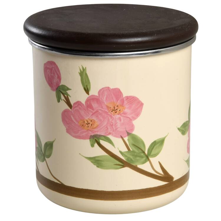 Desert Rose (China) Small Metal Canister & Wood Lid