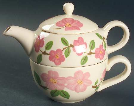 Desert Rose (China) Individual Teapot & Lid with Cup