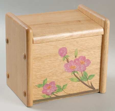 Desert Rose (China) Wood Recipe Box with Attached Lid
