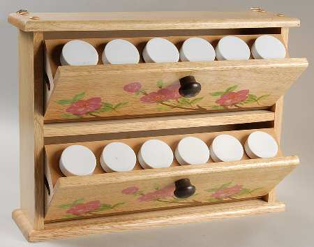 Desert Rose (China) Spice Jar Set with Wood Stand