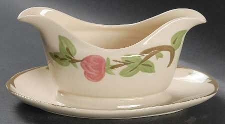 Desert Rose (China) Gravy Boat with Attached Underplate